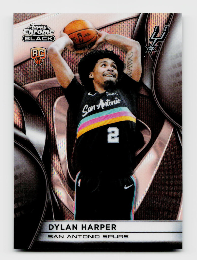 2026 Topps Chrome Black Dylan Harper Rose Gold Wave Refractor Rookie RC SSP /15 #102