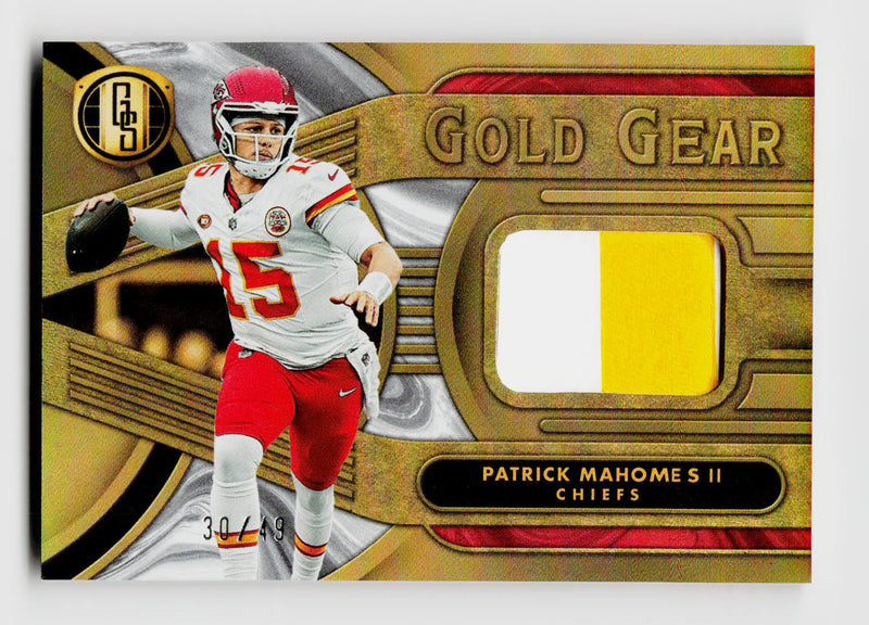 2024 Panini Gold Standard Patrick Mahomes II Gold Gear Jersey Patch #GG-PMS White Gold /49