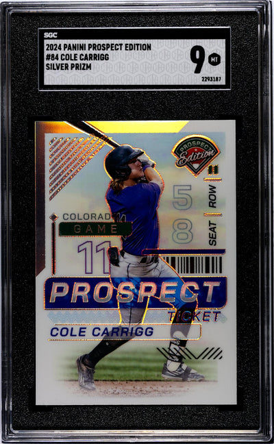 2024 Panini Prizm Prospect Edition Cole Carrigg #84 Silver Prizm SGC 9