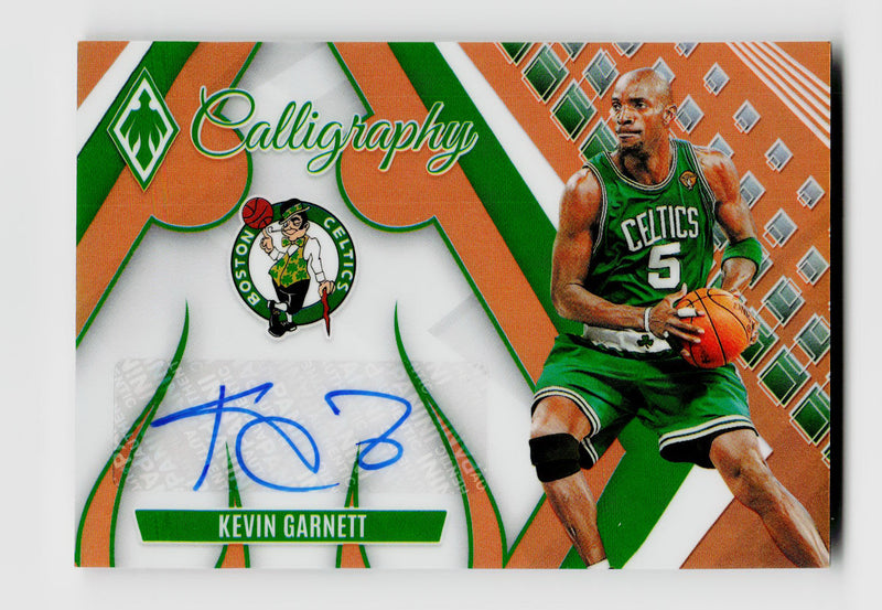 2023-24 Panini Phoenix Kevin Garnett #CG-KVG Calligraphy Auto Orange /49