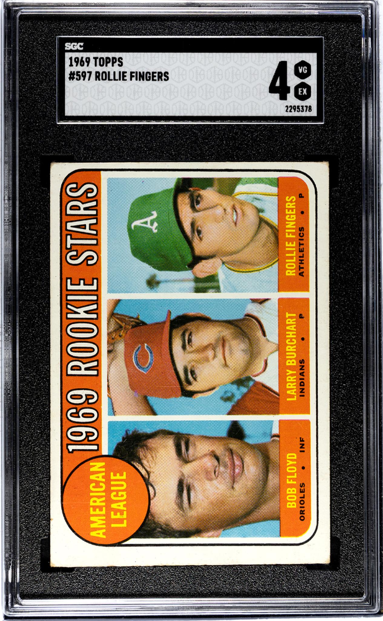 1969 Topps #597 Rollie Fingers 1969 Rookie Stars SGC 4