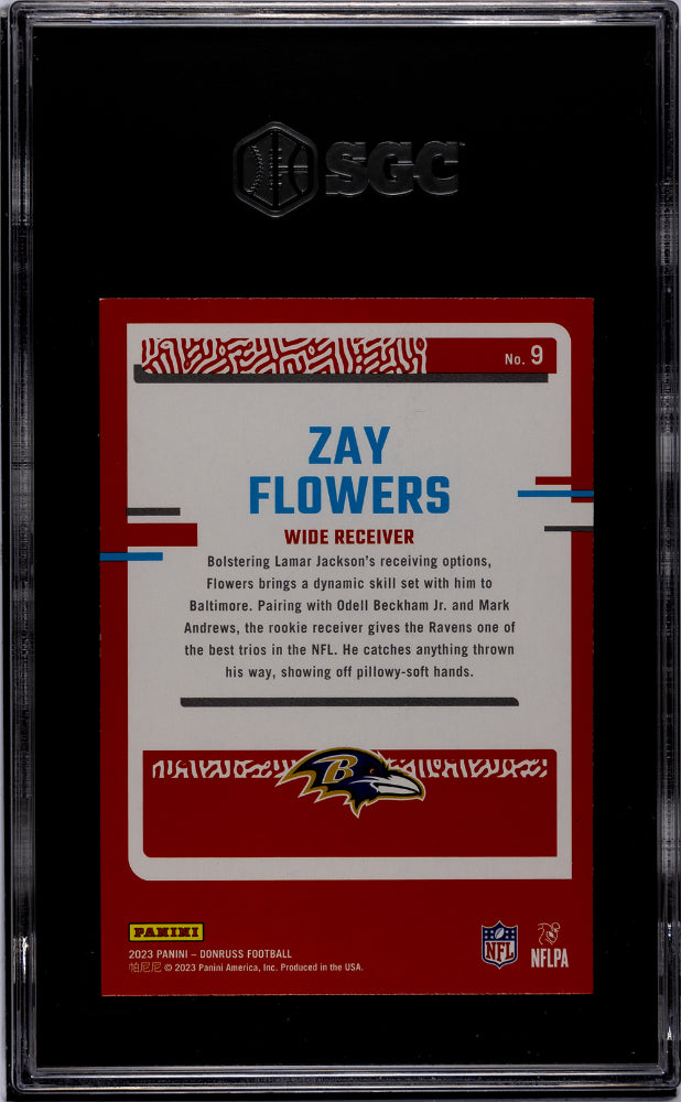 2023 Donruss #9 Zay Flowers The Rookies SGC 9.5