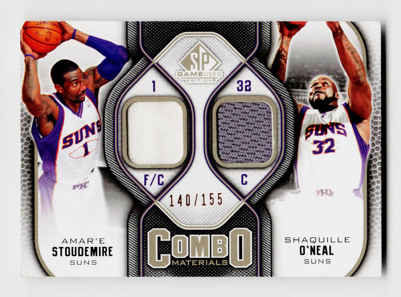 2009-10 Upper Deck SP Game Used Amar'e Stoudemire Shaquille O'Neal Combo Materials Dual Patch #CM-SO /155
