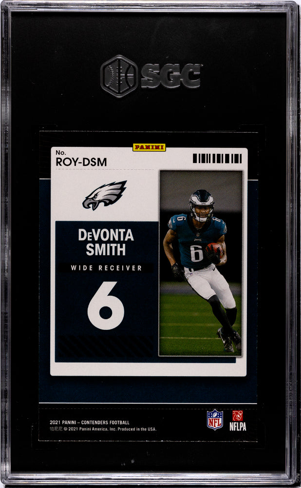 2021 Panini Contenders #ROY-DSM DeVonta Smith Rookie SGC 9.5