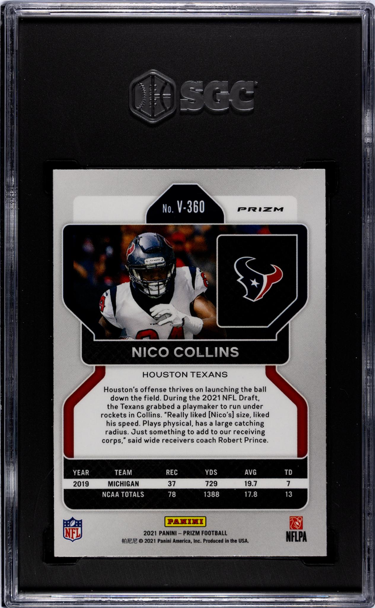 2021 Panini Prizm #V-360 Nico Collins Var. SGC 9.5