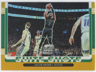 2022-23 Panini Contenders Optic Jaylen Brown Gold Suite Shots SSP Jersey Match /10 #20