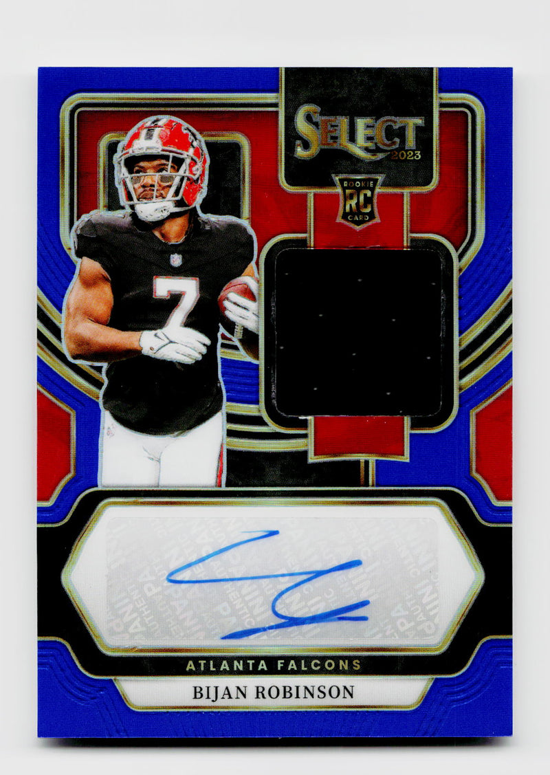 2023 Panini Select Bijan Robinson Rookie RC Blue Patch Auto #RSM-BRO /75