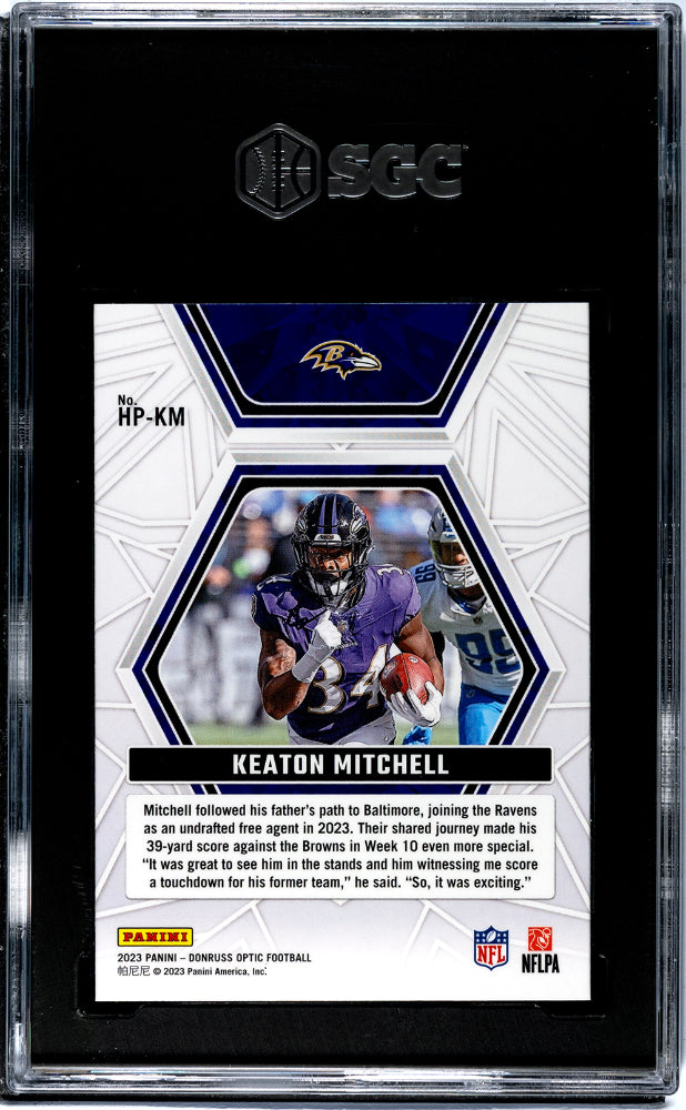 2023 Donruss Optic #HP-KM Keaton Mitchell Hidden Potential SGC 9.5