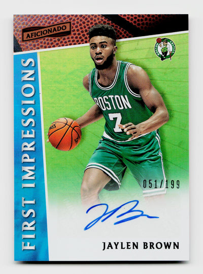 2016-17 Panini Aficionado Jaylen Brown #1 Rookie First Impressions Auto RC /199