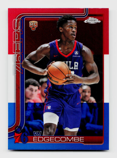 2025 Topps Chrome VJ Edgecombe #253 Rookie RC Red/White/Blue Refractor