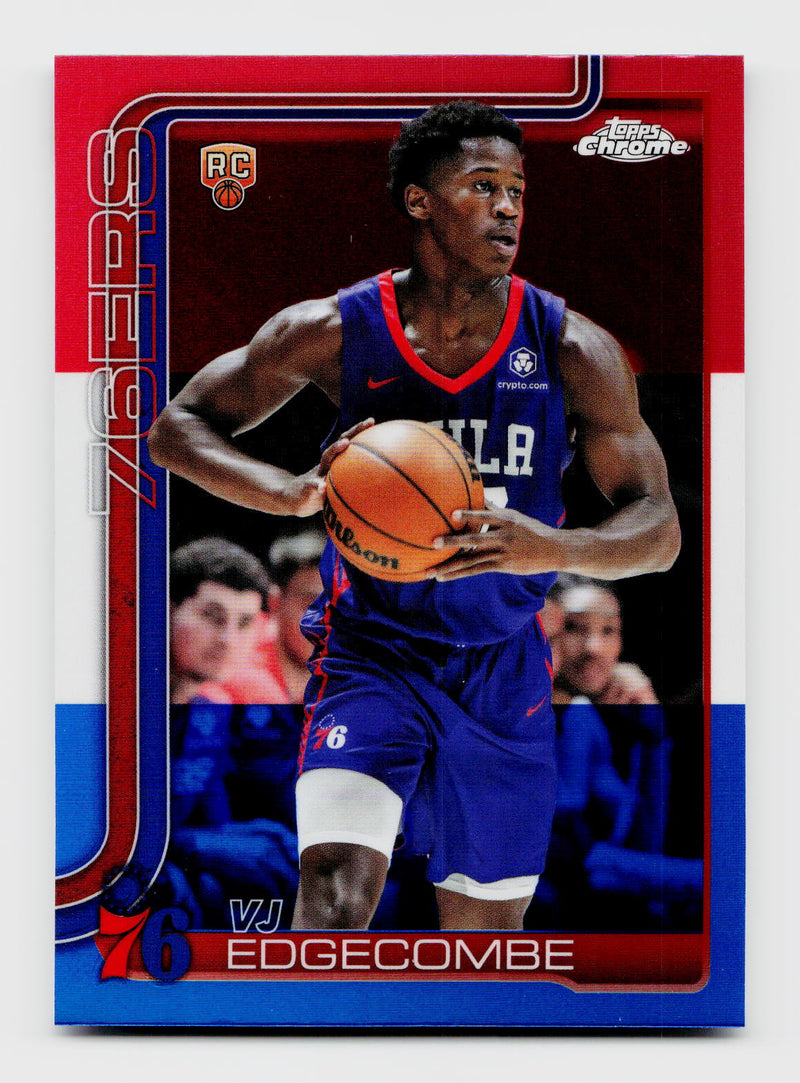 2025 Topps Chrome VJ Edgecombe #253 Rookie RC Red/White/Blue Refractor