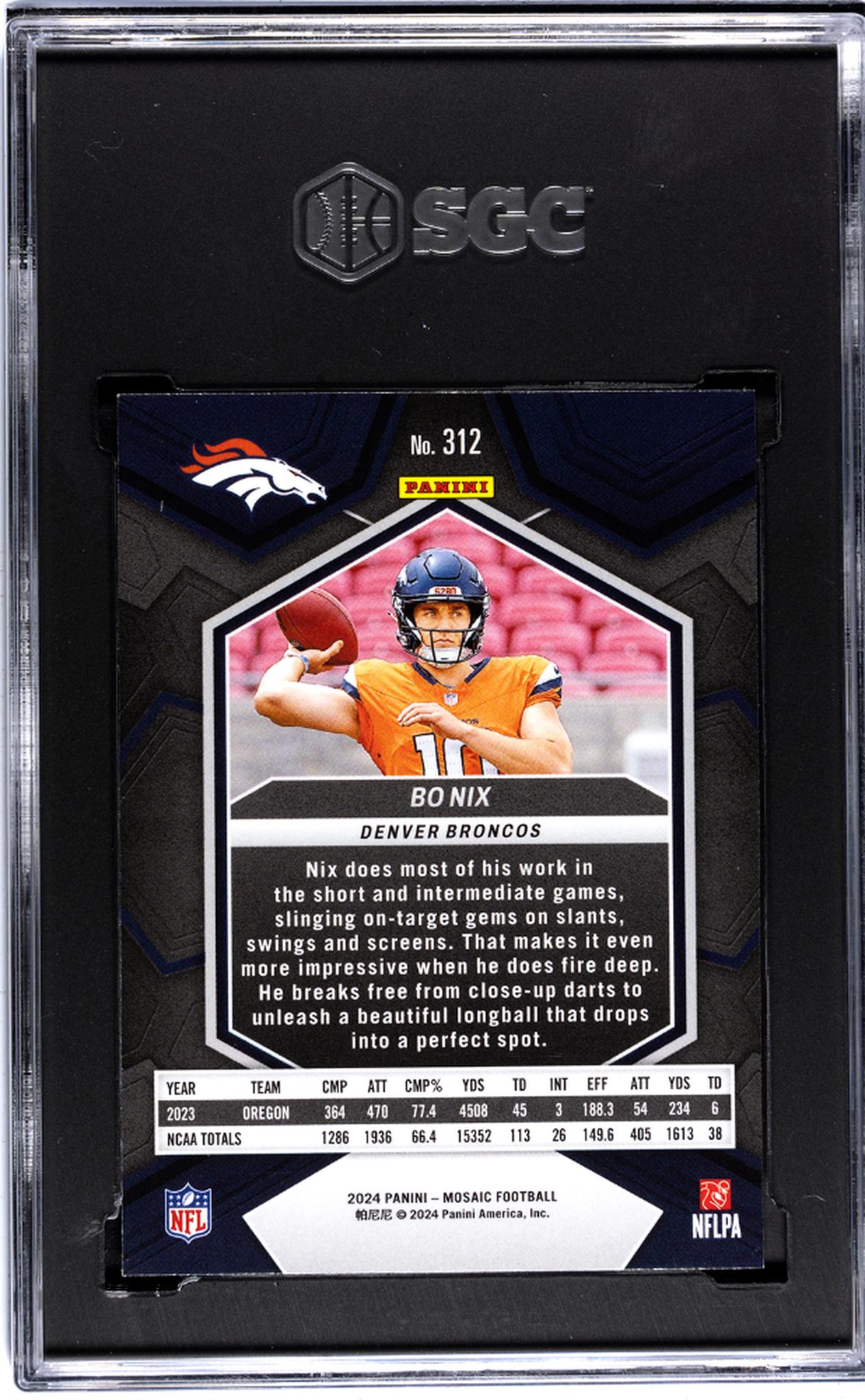 2024 Mosaic #312 Bo Nix SGC 10