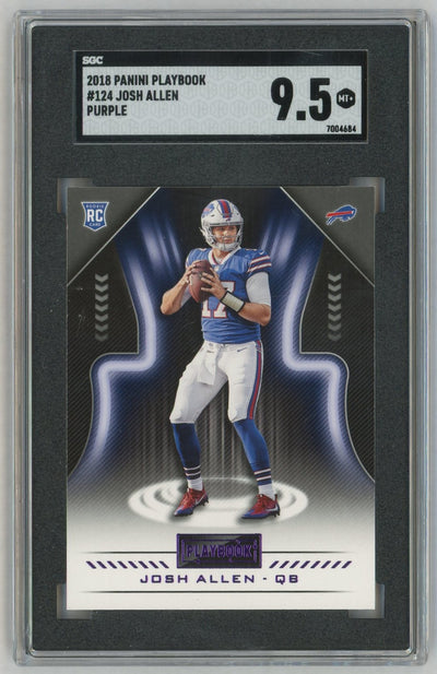2018 Panini Playbook Josh Allen Purple #124 Rookie RC SGC 9.5