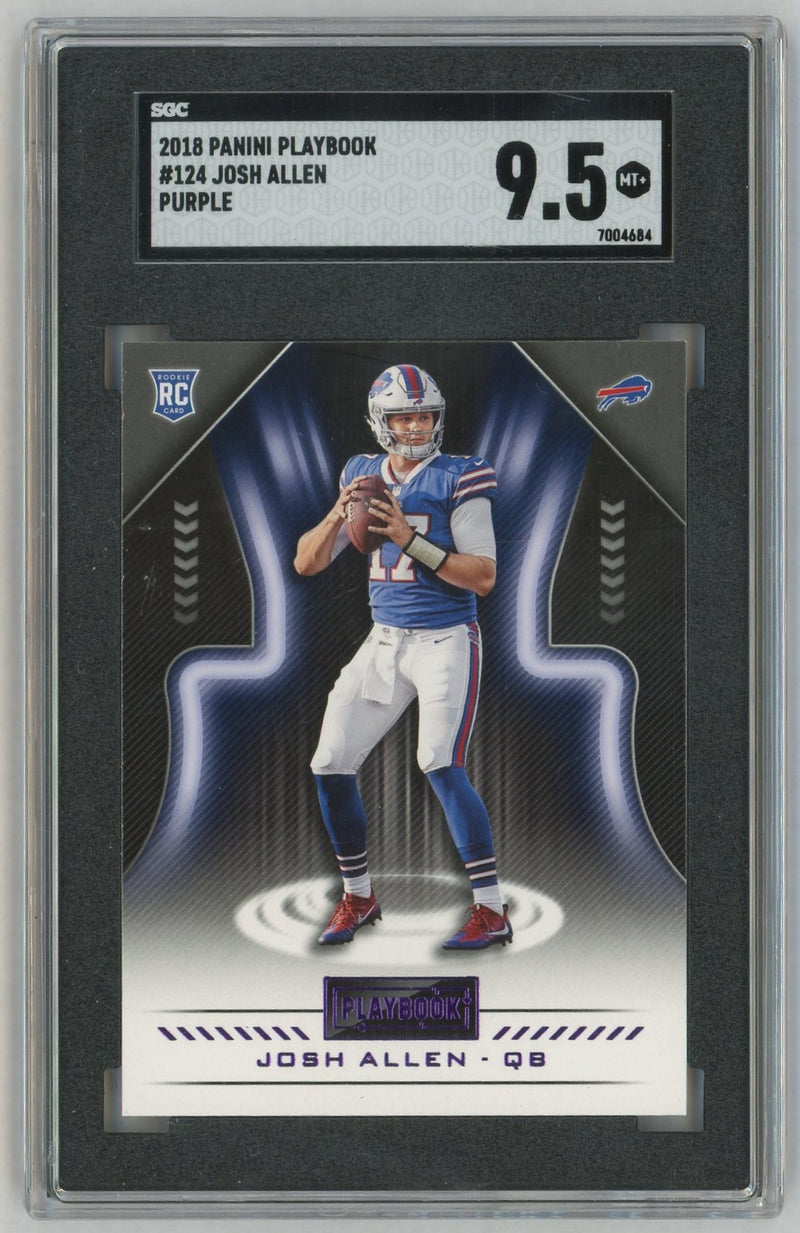 2018 Panini Playbook Josh Allen Purple #124 Rookie RC SGC 9.5