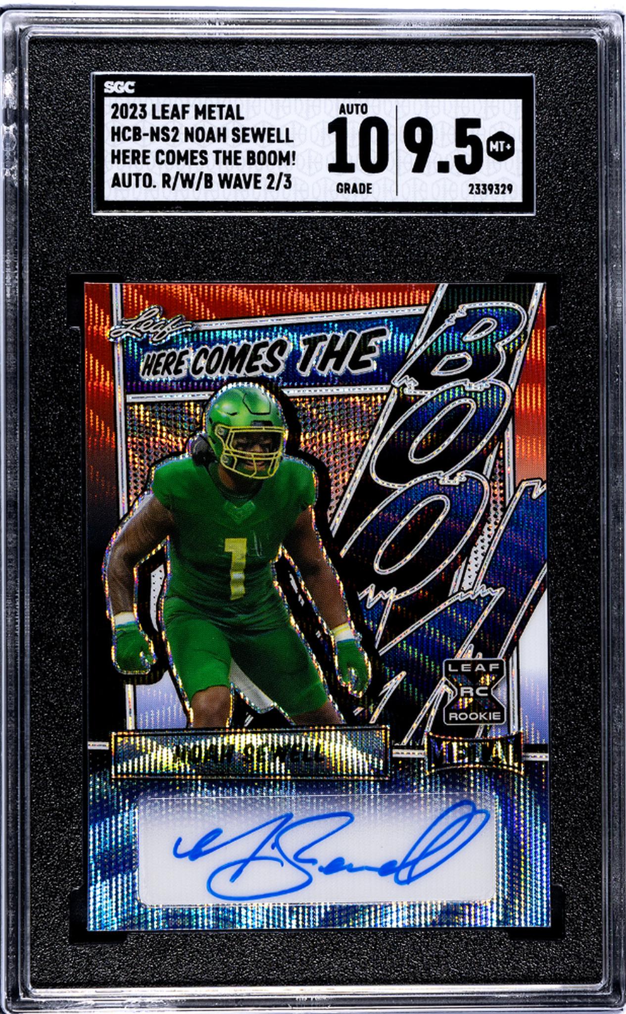 2023 Metal #HCB-NS2 Noah Sewell Here Comes the Boom! /3 SGC 9.5