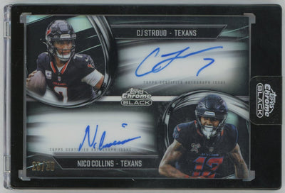 2025 Topps Chrome Black CJ Stroud/Nico Collins #PBDA-CSNC Pitch Black Dual Auto SSP /30