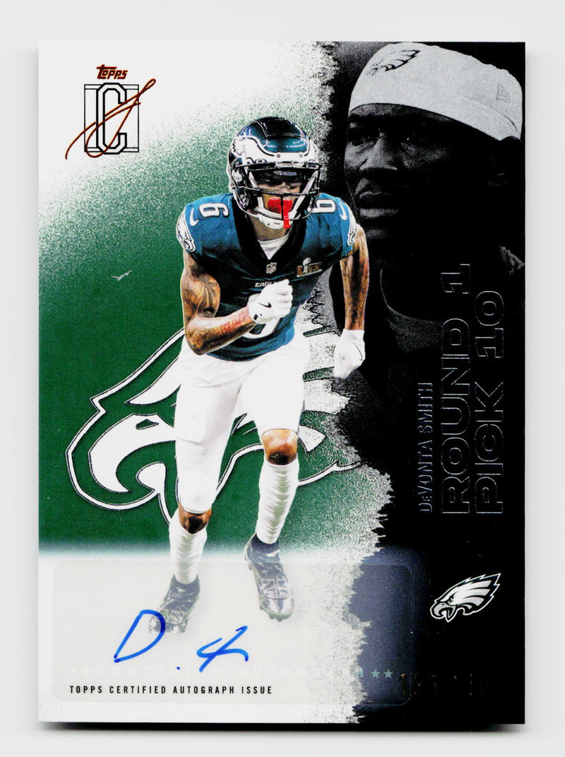 2025 Topps Signature Class DeVonta Smith #94 Green Refractor Auto /150