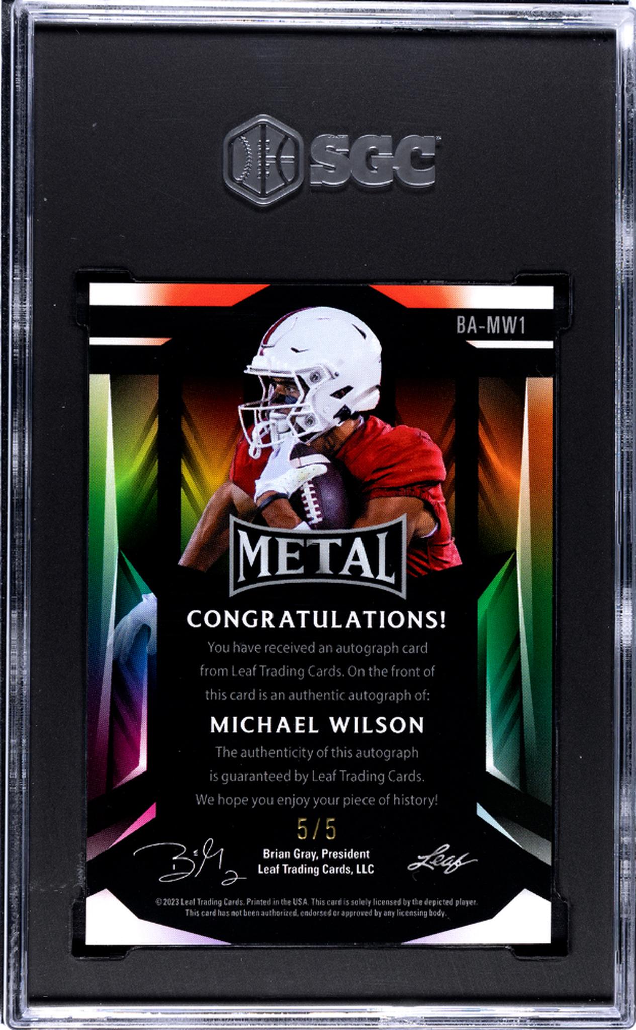 2023 Leaf Metal #BA-MW1 Michael Wilson Pig Skin Kaleido 5/5 SGC 9.5