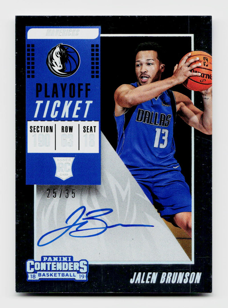 2018 Panini Contenders Jalen Brunson #105 Rookie Playoff Ticket Auto Variation RC SSP /35