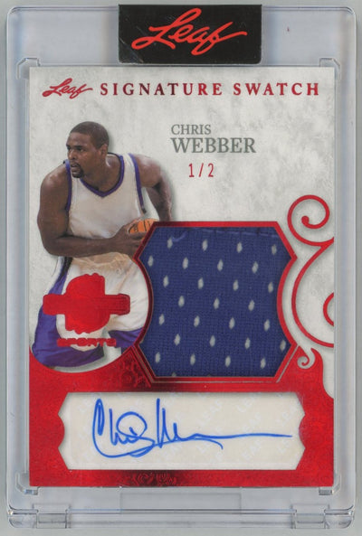 2026 Leaf Signature Swatch Chris Webber #SSS-CW1 Auto Game-Used Jersey Patch 1/2
