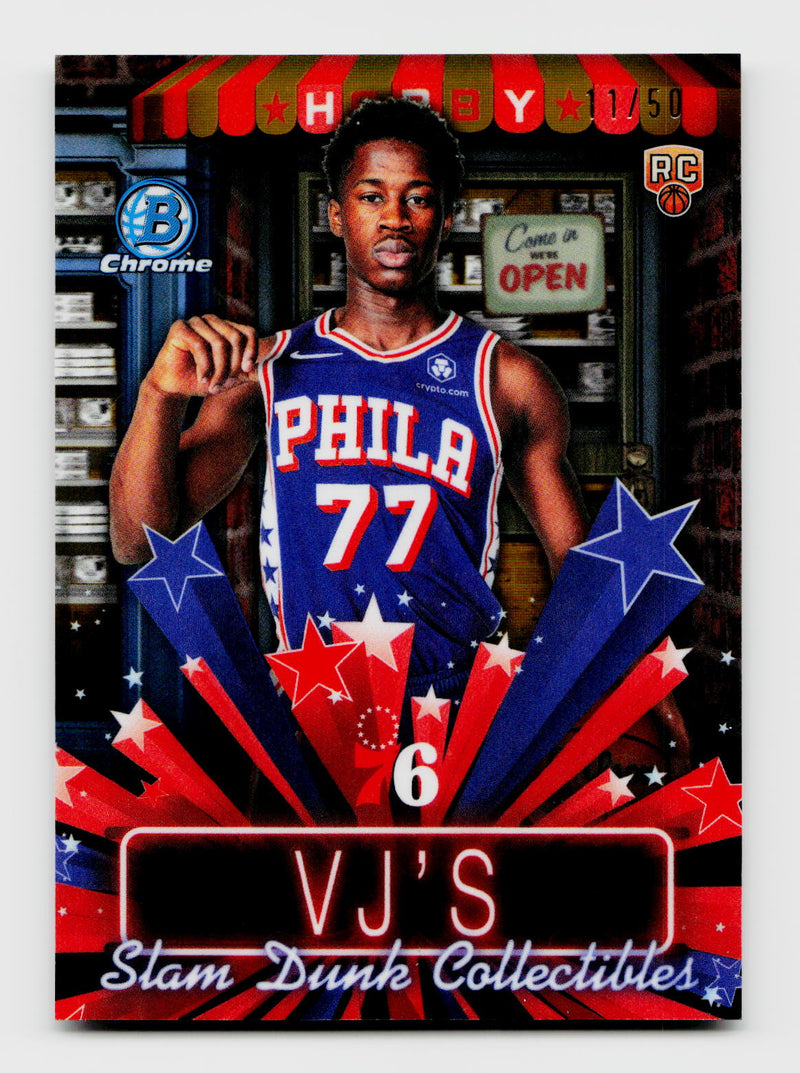 2025-26 Bowman Chrome VJ Edgecombe #HS-8 Rookie RC Hobby Stars Gold Refractor /50