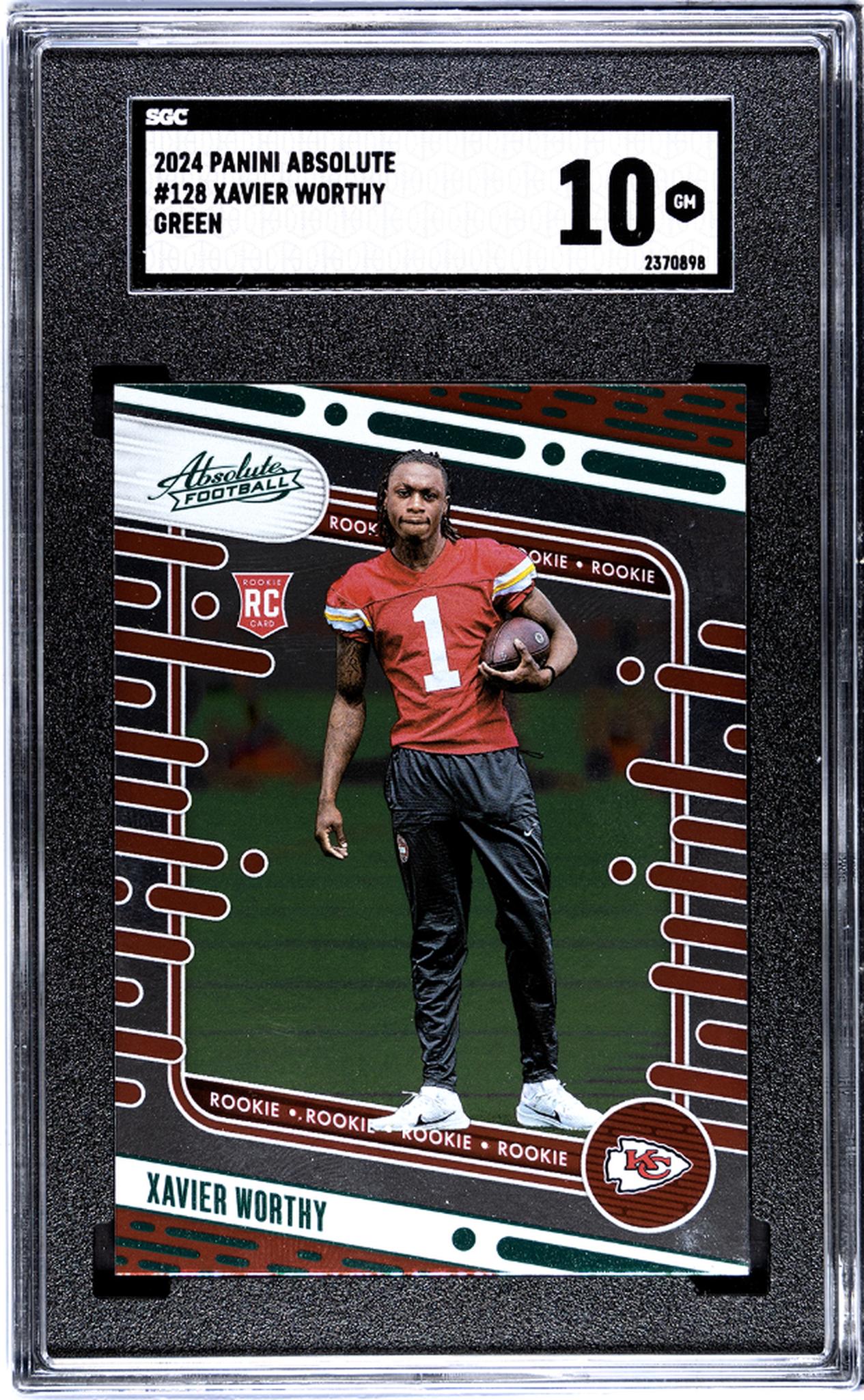 2024 Panini Absolute #128 Xavier Worthy Green SGC 10
