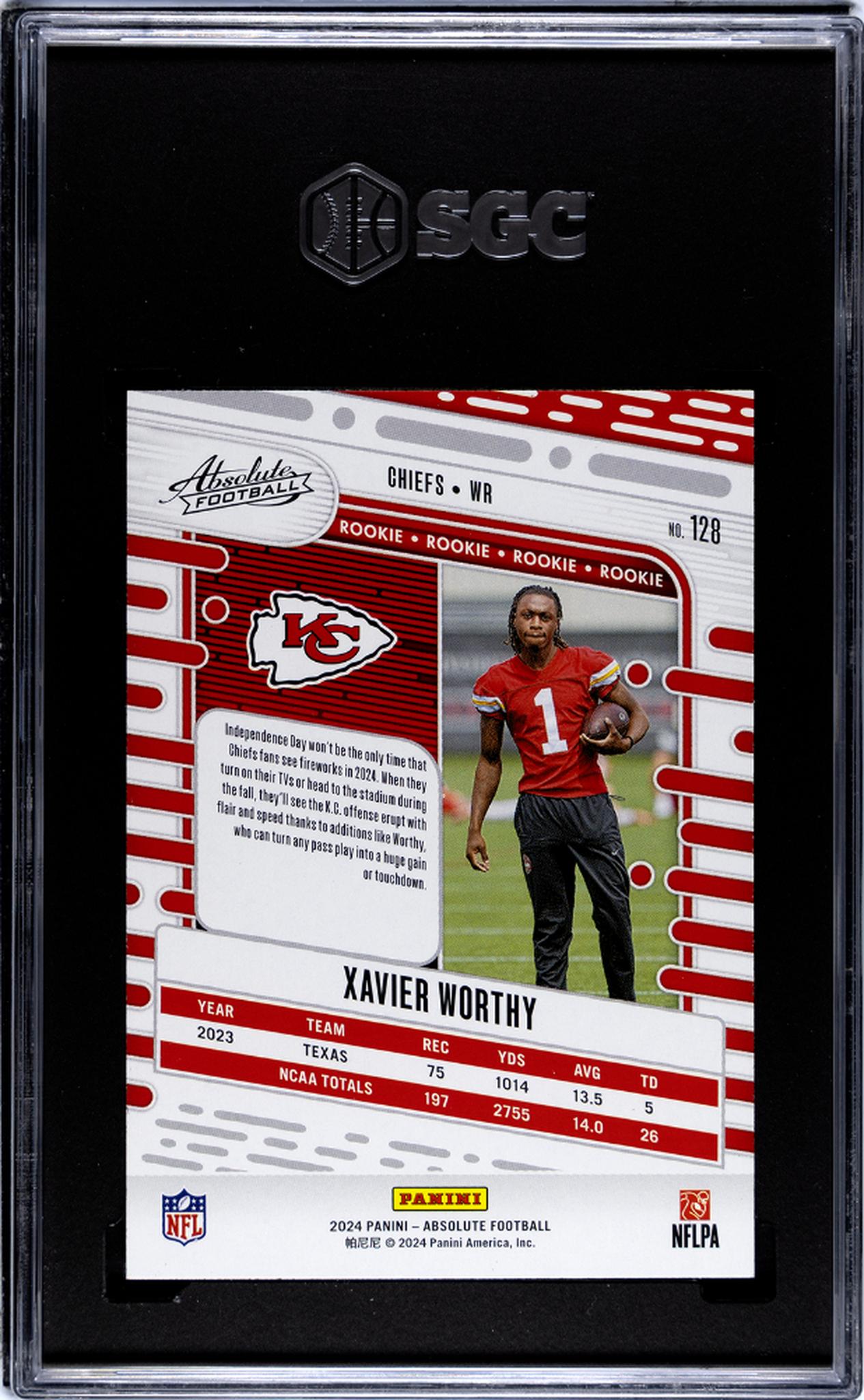 2024 Panini Absolute #128 Xavier Worthy Green SGC 10