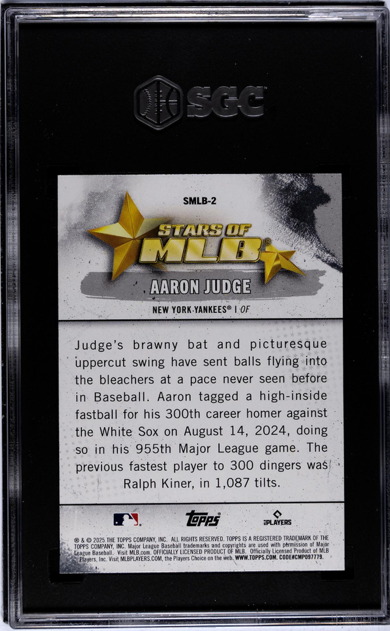 2025 Topps Stars of MLB Aaron Judge #SMLB-2 SGC 9.5