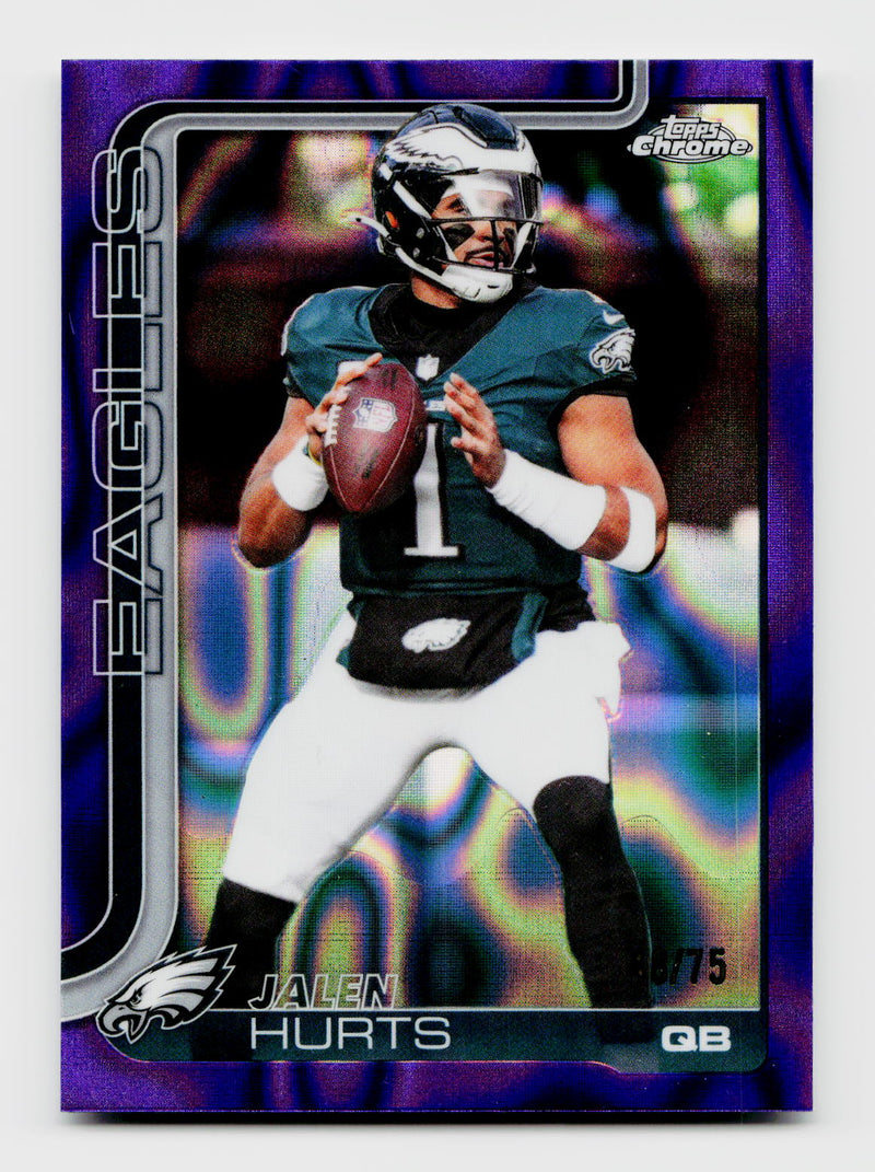 2025 Topps Chrome Jalen Hurts #247 Purple Lava Refractor /75