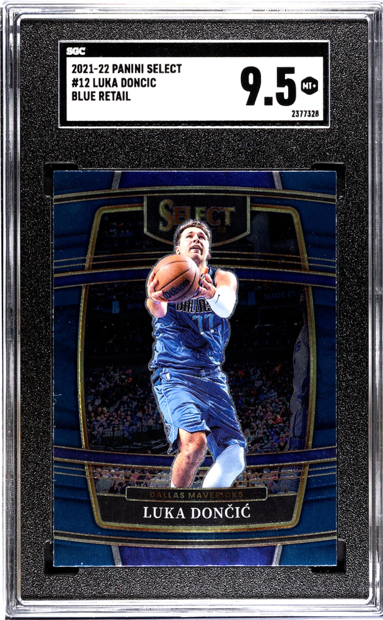 2021-22 Panini Select #12 Luka Doncic Blue Retail SGC 9.5