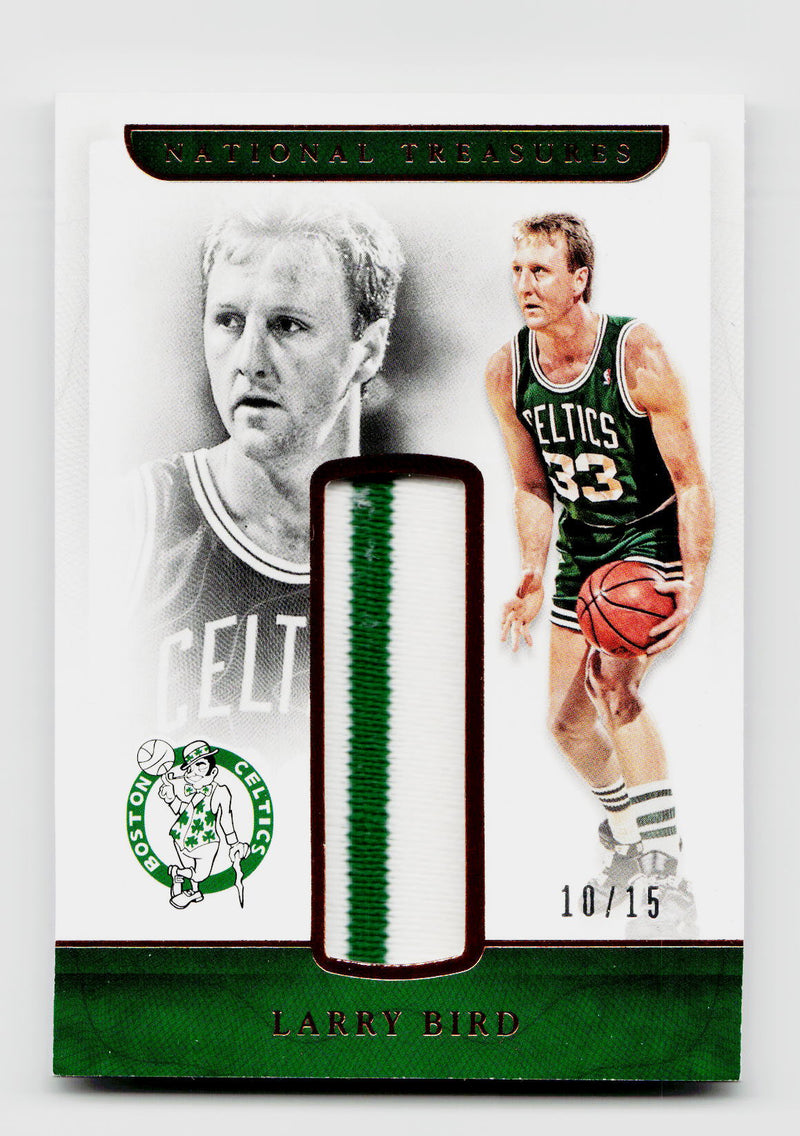 2016-17 Panini National Treasures Larry Bird Game-Used Jersey Patch #RM-LB /15 SSP