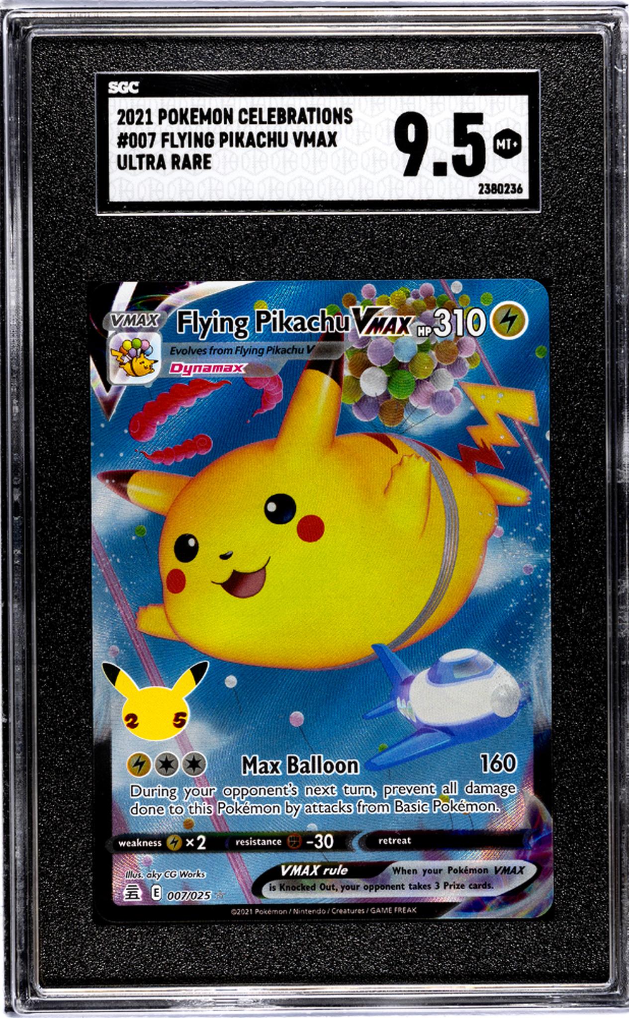 2021 Pokémon Sword & Shield Celebrations Flying Pikachu #007/025 VMAX SGC 9.5