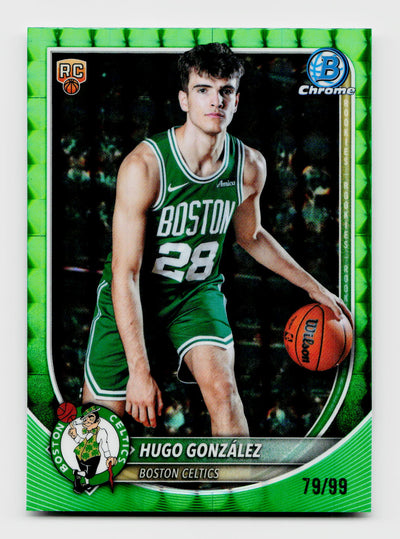 2025-26 Bowman Chrome Hugo González #BCV-28 Rookie RC Green Geometric Refractor /99