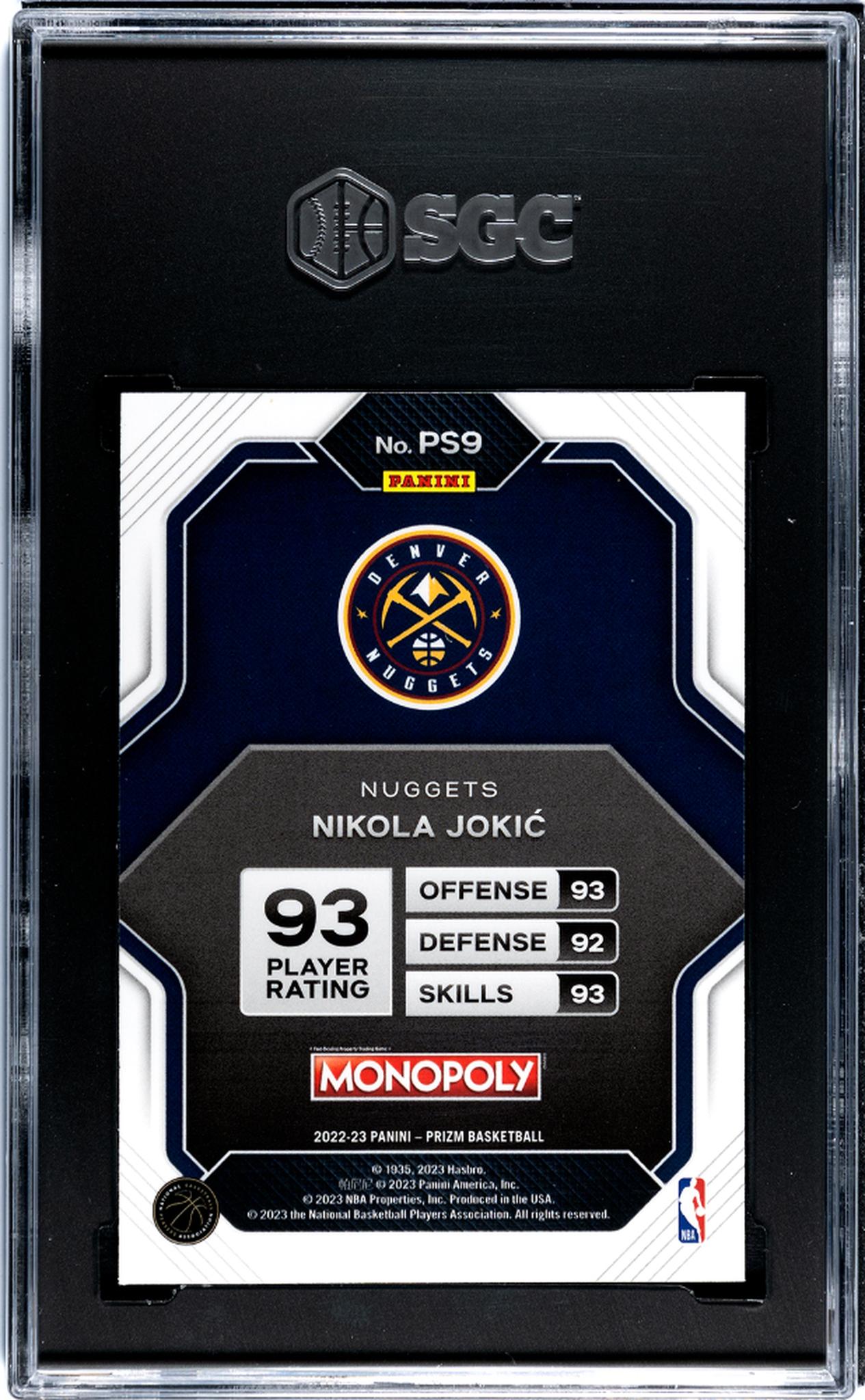 2022-23 Panini Prizm Monopoly Prizm All-Stars Nikola Jokić #PS9 SGC 9.5