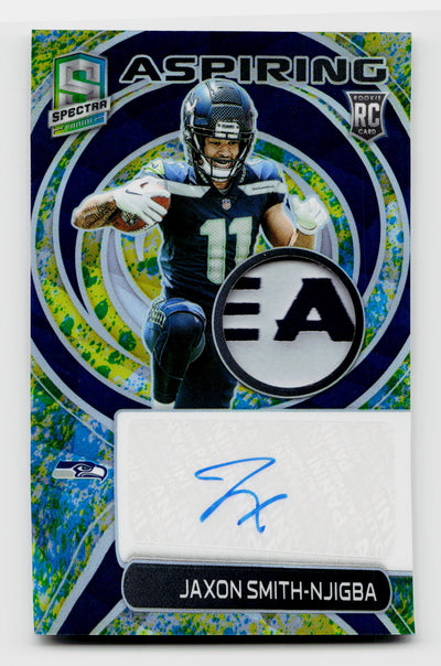 2023 Panini Spectra Aspiring Jaxon Smith-Njigba #APA-JSN Rookie Splatter Seahawks Logo Patch Auto SSP /8
