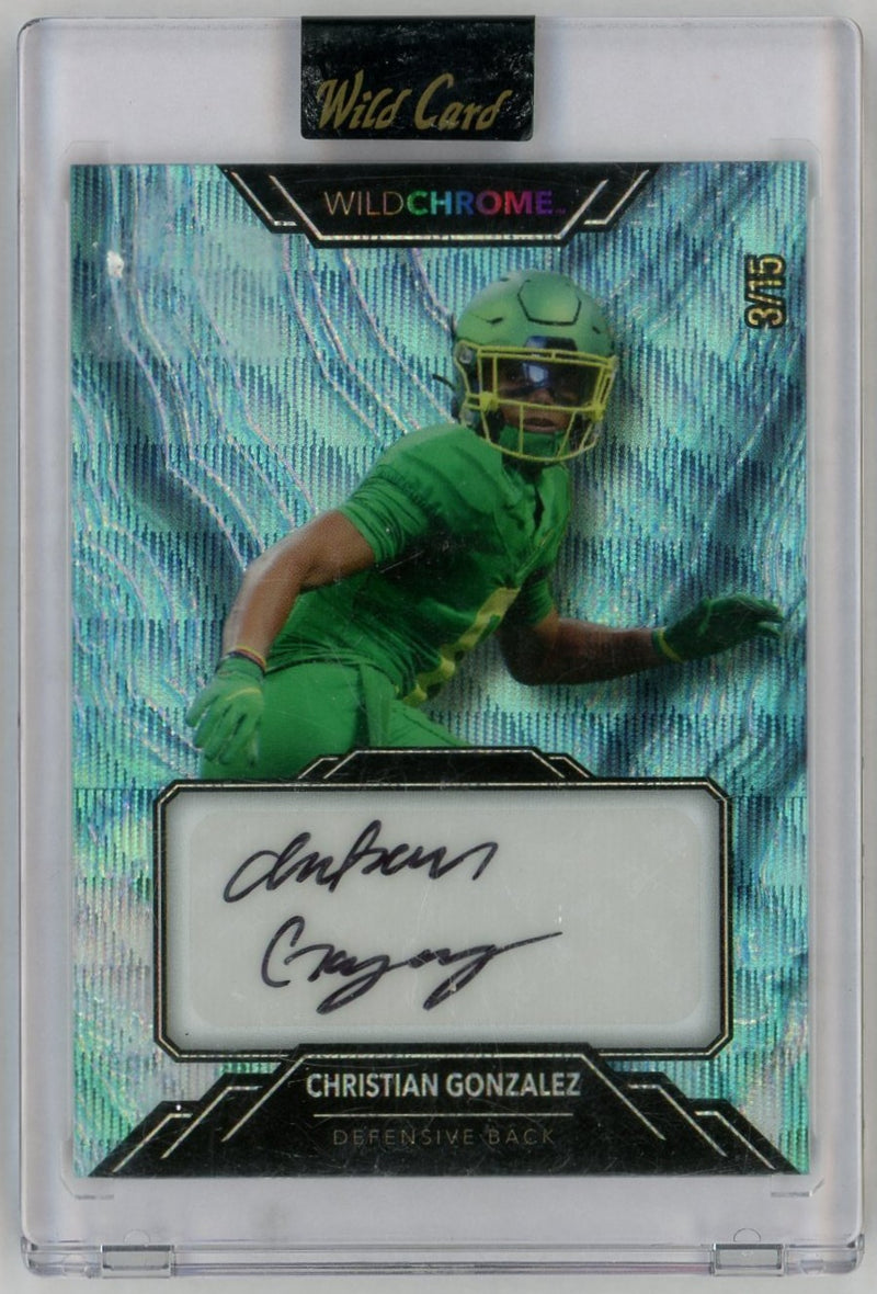 2023 Wild Card Wild Chrome Christian Gonzalez #WCS-18 Auto /15