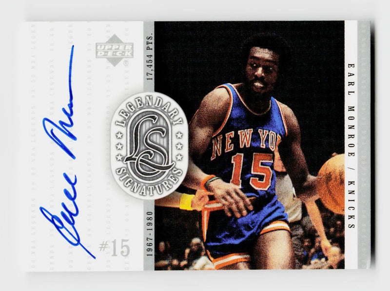 2000-01 Upper Deck Legendary Signatures Earl Monroe #15 Auto