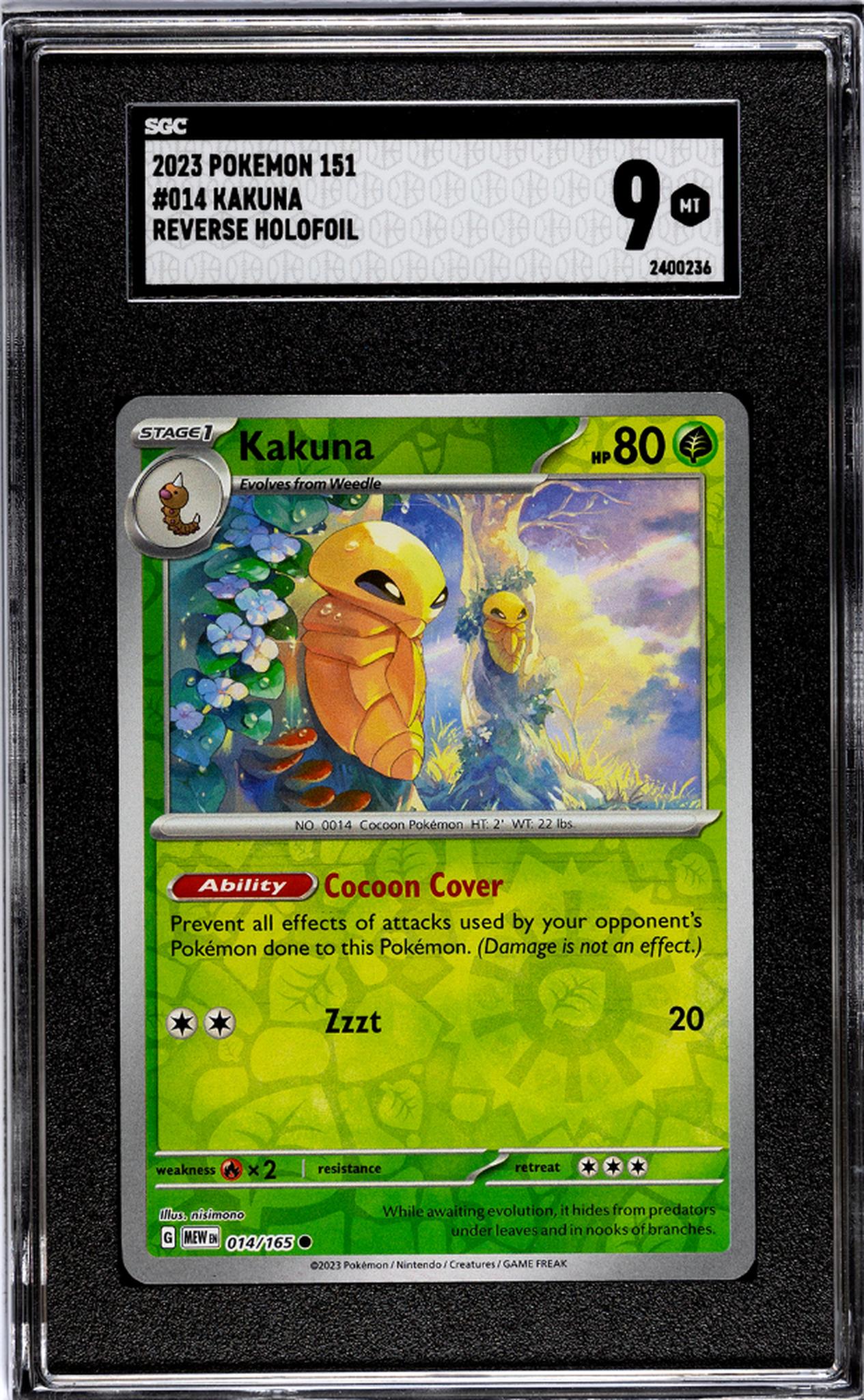 2023 Pokemon 151 #014 Kakuna Reverse Holofoil SGC 9