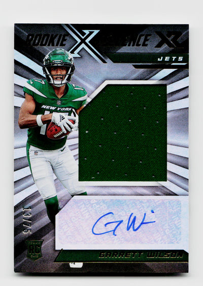 2022 Panini XR Garrett Wilson #RXE-GW Rookie Xcellence Auto Patch RC /75