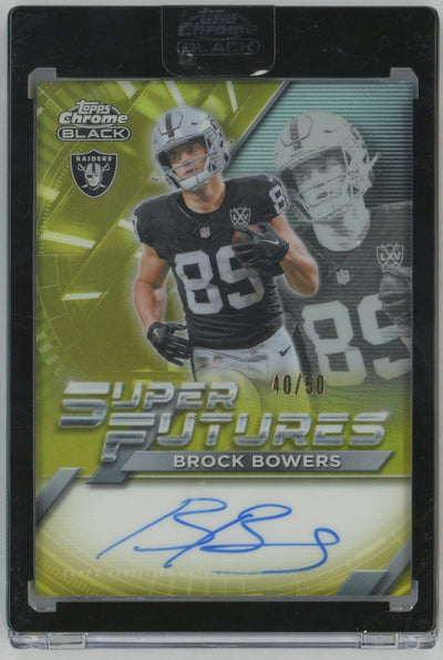 2025 Topps Chrome Black Super Futures Brock Bowers Gold Auto /50