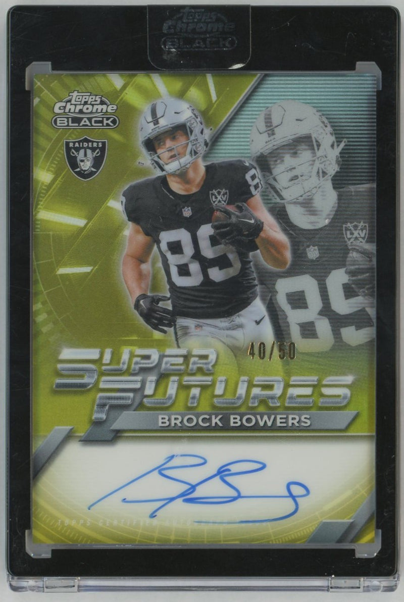 2025 Topps Chrome Black Super Futures Brock Bowers Gold Auto /50