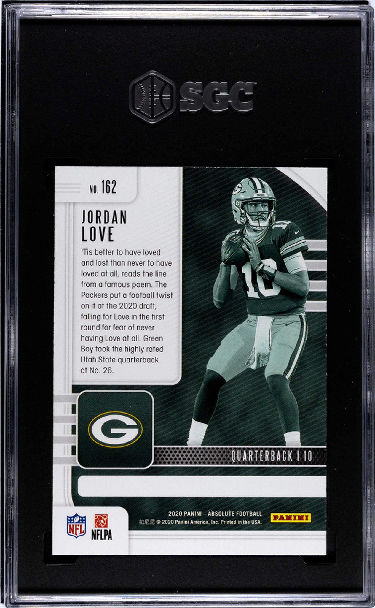 2020 Panini Absolute #162 Jordan Love Retail Rookie SGC 9.5