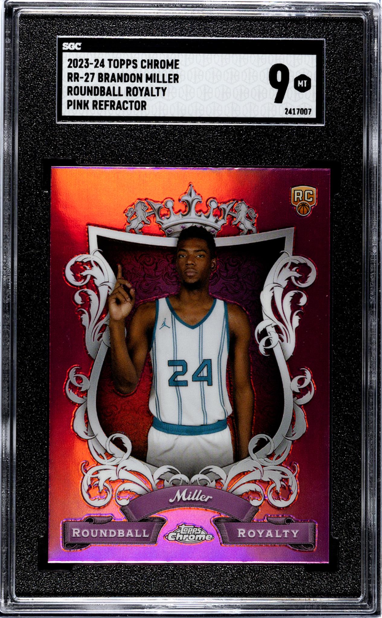 2023-24 Topps Chrome #RR-27 Brandon Miller Roundball Royalty Pink Refractor SGC 9