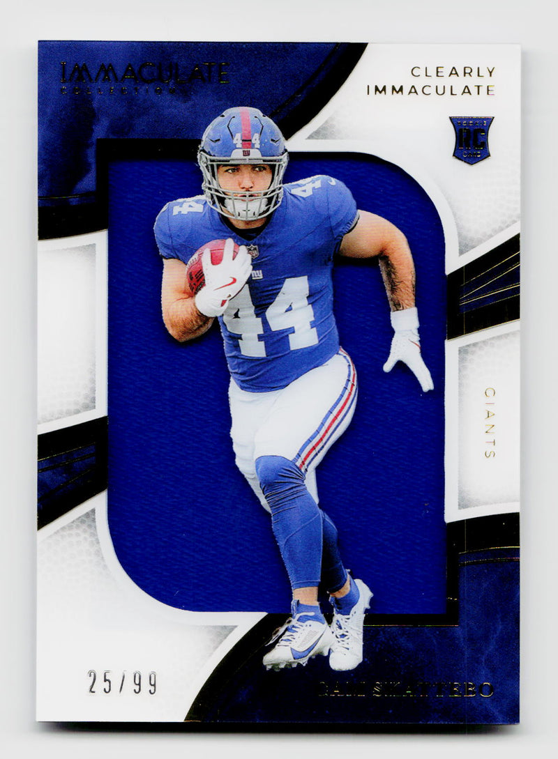 2025 Panini Immaculate Cam Skattebo #CIRJ-CSO Rookie RC Clearly Immaculate Jumbo Jersey Patch /99