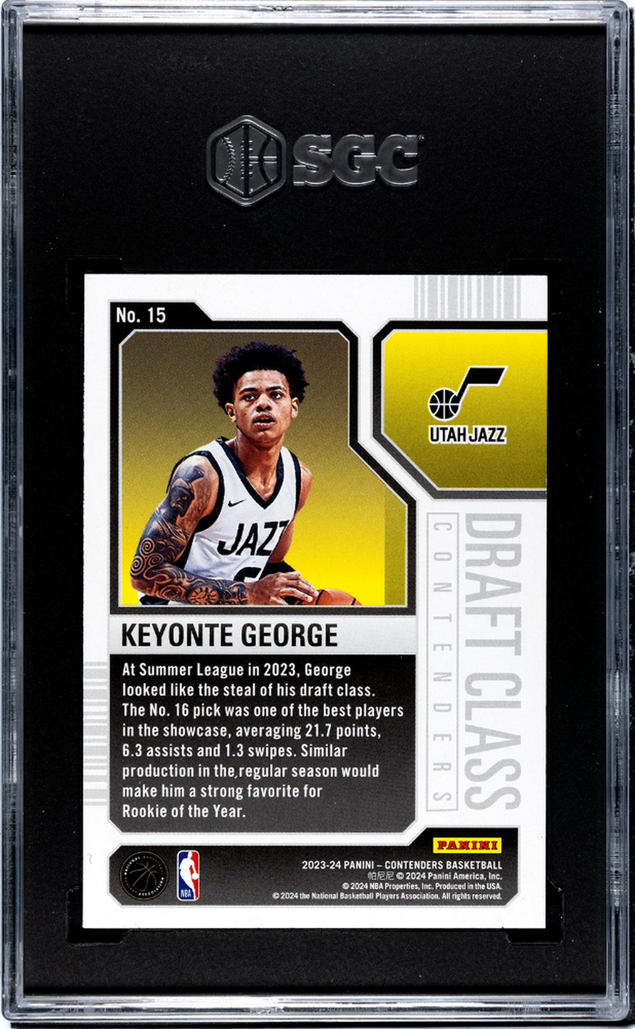 2023 Panini Contenders #15 Keyonte George Rookie SGC 10