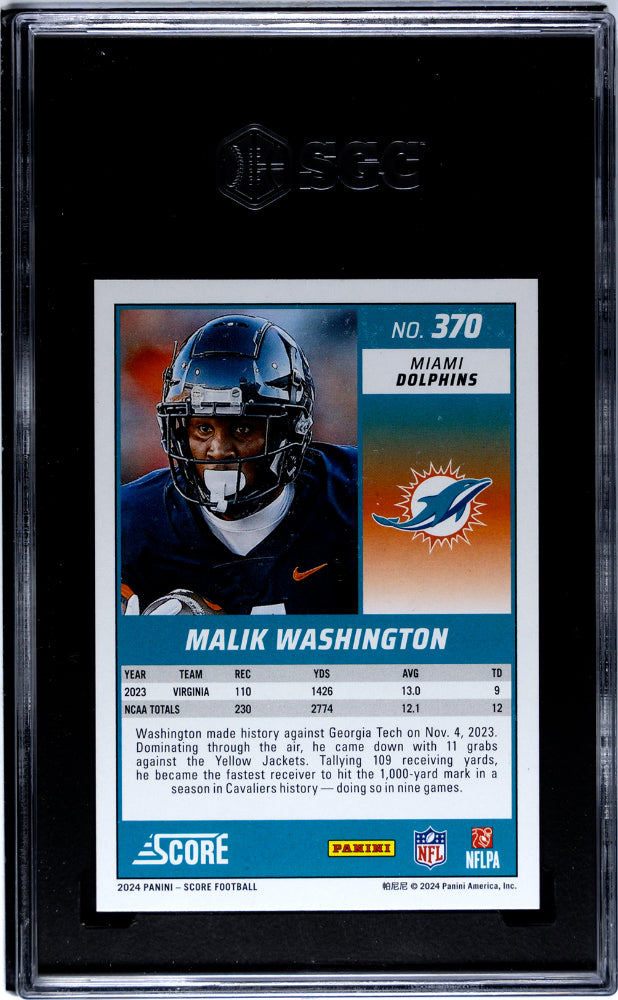 2024 Panini Score Gold Dots Malik Washington #370 RC /240 SGC 8.5