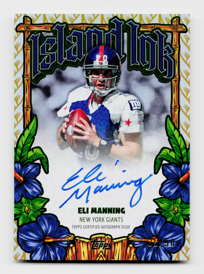 2026 Topps Flagship Eli Manning Island Ink Auto #II-EM Gold Refractor /50