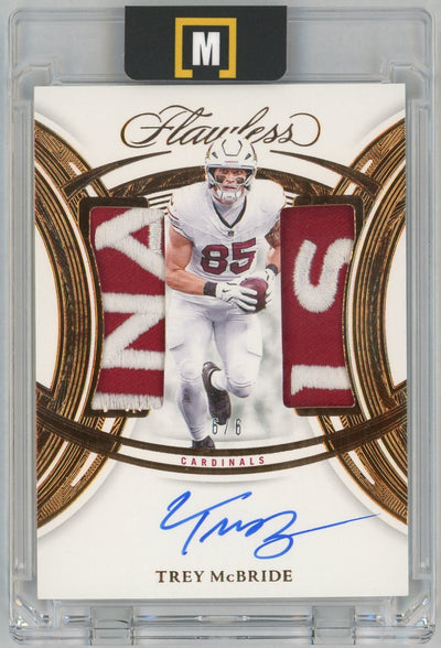 2025 Panini Flawless Trey McBride #DPA-TME Dual Patch Auto Bronze SSP /6