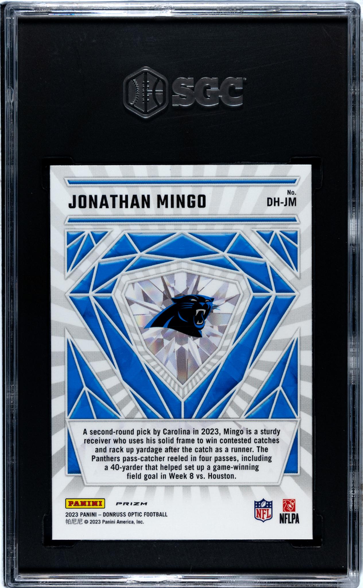 2023 Donruss Optic #DH-JM Jonathan Mingo Diamond Hands SGC 10