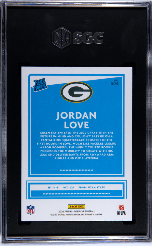 2020 Panini Donruss #304 Jordan Love Rated Rookie SGC 9.5